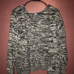 Grey and black zip up sweater